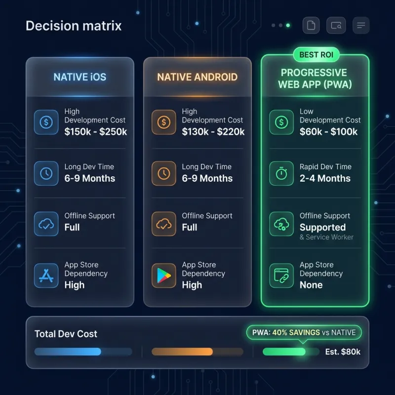 Progressive Web Apps vs. Native Apps: The ROI Decision Matrix for 2026