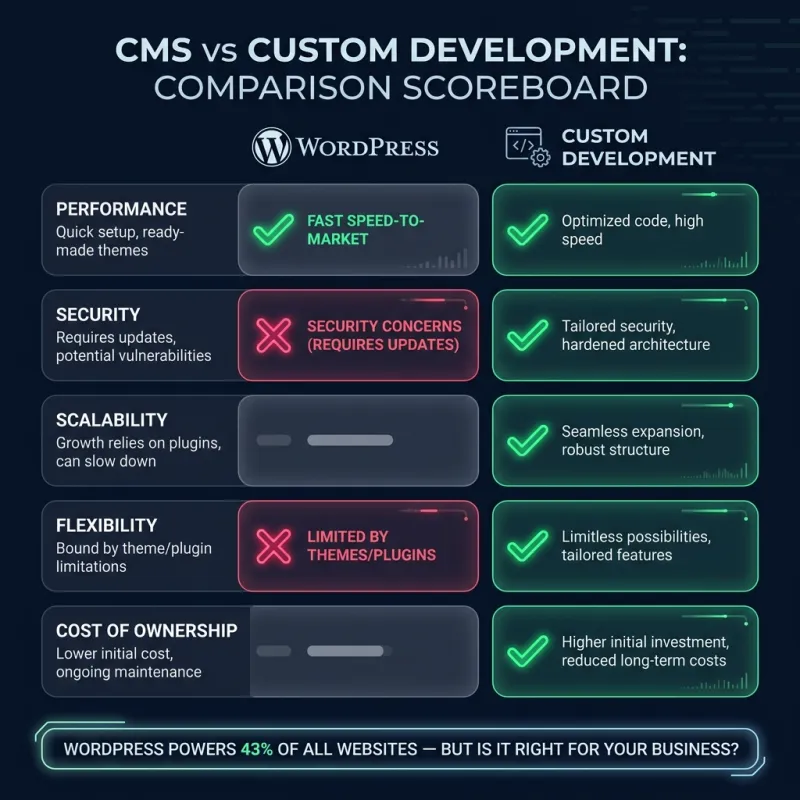 WordPress vs Custom Development: Which is Right for Your Business?